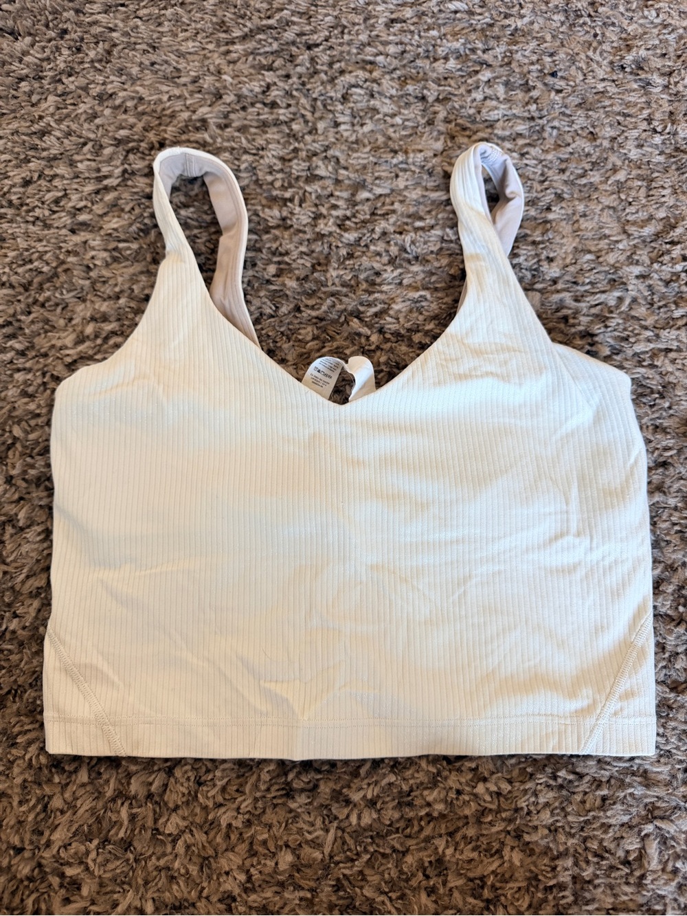 lululemon athletica Ribbed Cream Seamless Bralette Tank